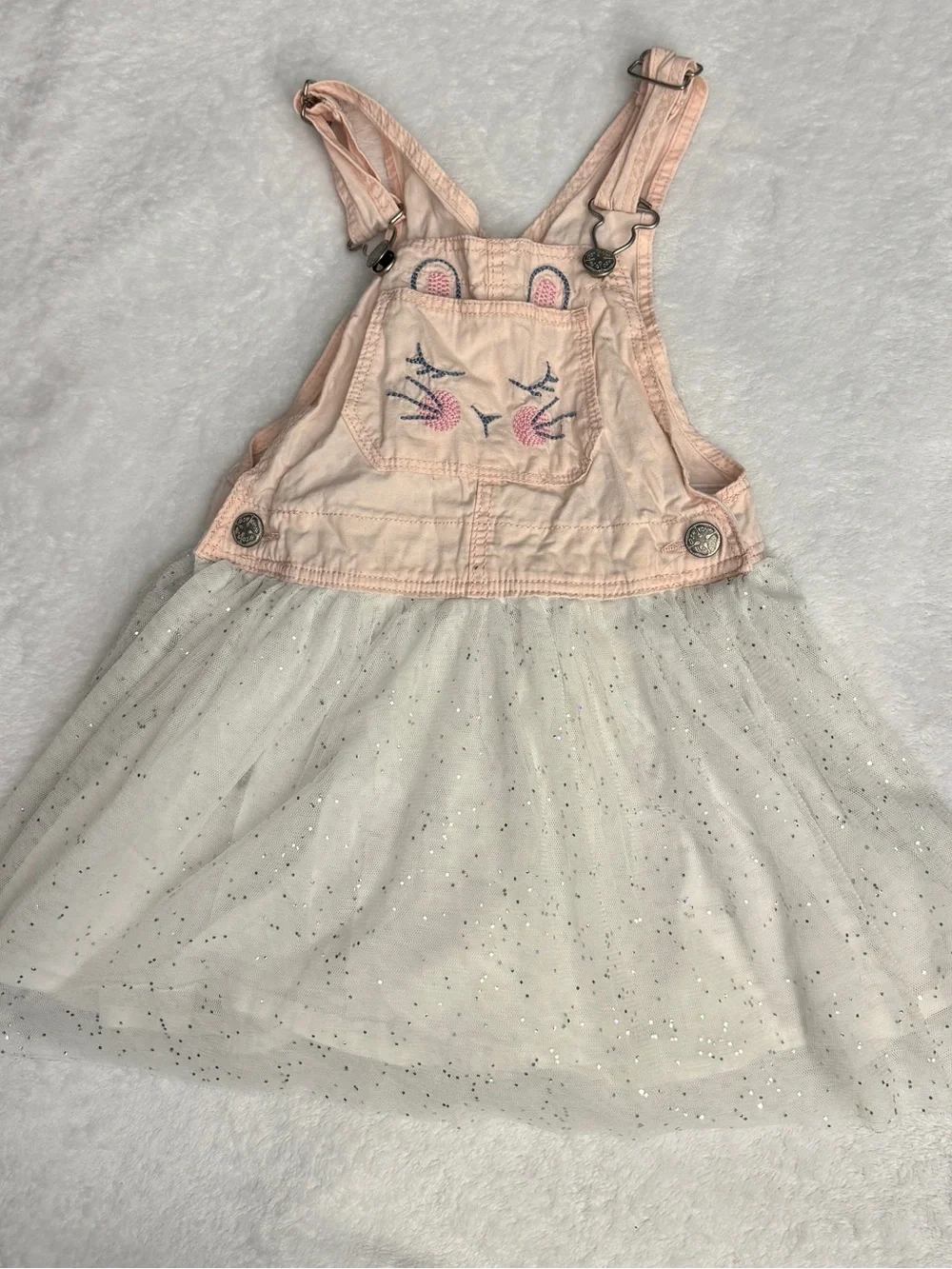 OshKosh B'gosh Pink Overall Skirt with White Sparkle Tulle size 4